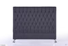 Dahlia Buttoned King Headboard - Dark Grey Fabric