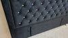 Ancona Buttoned Queen Headboard - Black Velvet with Crystals