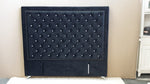 Ancona Buttoned Queen Headboard - Black Velvet with Crystals