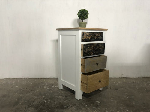 Bedside/Lamp Table - Mindi Wood - Four Drawer - Carolina Vintage