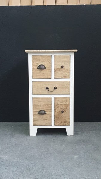 Bedside/Lamp Table - Mindi Wood - Five Drawer - Carolina