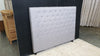 Winston Buttoned Headboard Grey Fabric with studs - Queen