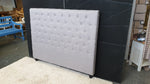 Winston Buttoned Headboard Grey Fabric with studs - Queen