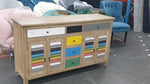 Natural Multi-Coloured Buffet Cabinet/Side Table - Mindi Wood - 150cms