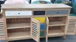 Natural Multi-Coloured Buffet Cabinet/Side Table - Mindi Wood - 150cms