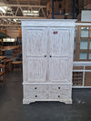 Free Standing Wardrobe - Mindi Wood - White Wash