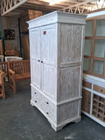 Free Standing Wardrobe - Mindi Wood - White Wash