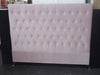 Dahlia Buttoned King Headboard - Pink Velvet