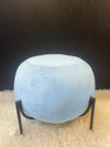 ROUND OTTOMAN - Sky Blue Velvet