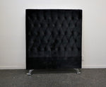 Dahlia Buttoned King Single Headboard - Black Velvet