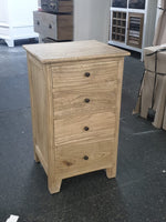 Bedside/Lamp Table - Mindi Wood - Four Drawer - Natural Wax
