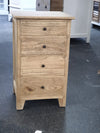 Bedside/Lamp Table - Mindi Wood - Four Drawer - Natural Wax