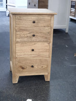 Bedside/Lamp Table - Mindi Wood - Four Drawer - Natural Wax