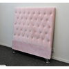 Dahlia Buttoned King Single Headboard - Pink Velvet