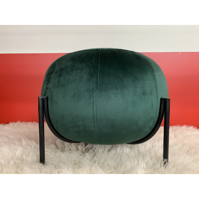 Round Ottoman / Ottoman Seater - Green Velvet