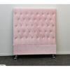 Dahlia Buttoned King Single Headboard - Pink Velvet