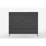 Dahlia Buttoned Queen Headboard - Dark Grey Fabric
