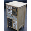 Bedside/Lamp Table - Mindi Wood - Five Drawer - Natural Wax Vintage