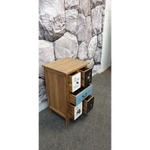 Bedside/Lamp Table - Mindi Wood - Five Drawer - Brown Finish
