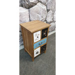 Bedside/Lamp Table - Mindi Wood - Five Drawer - Brown Finish